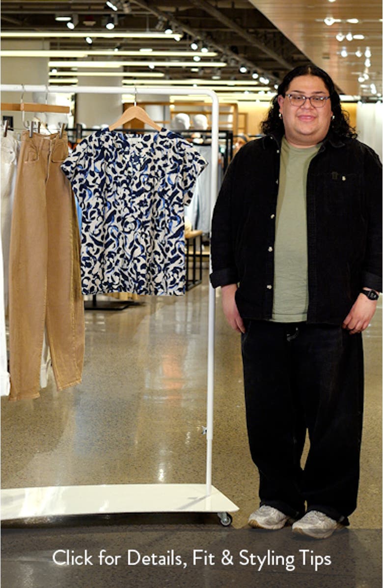 Braidy Abstract Print Popover Top, sales video thumbnail