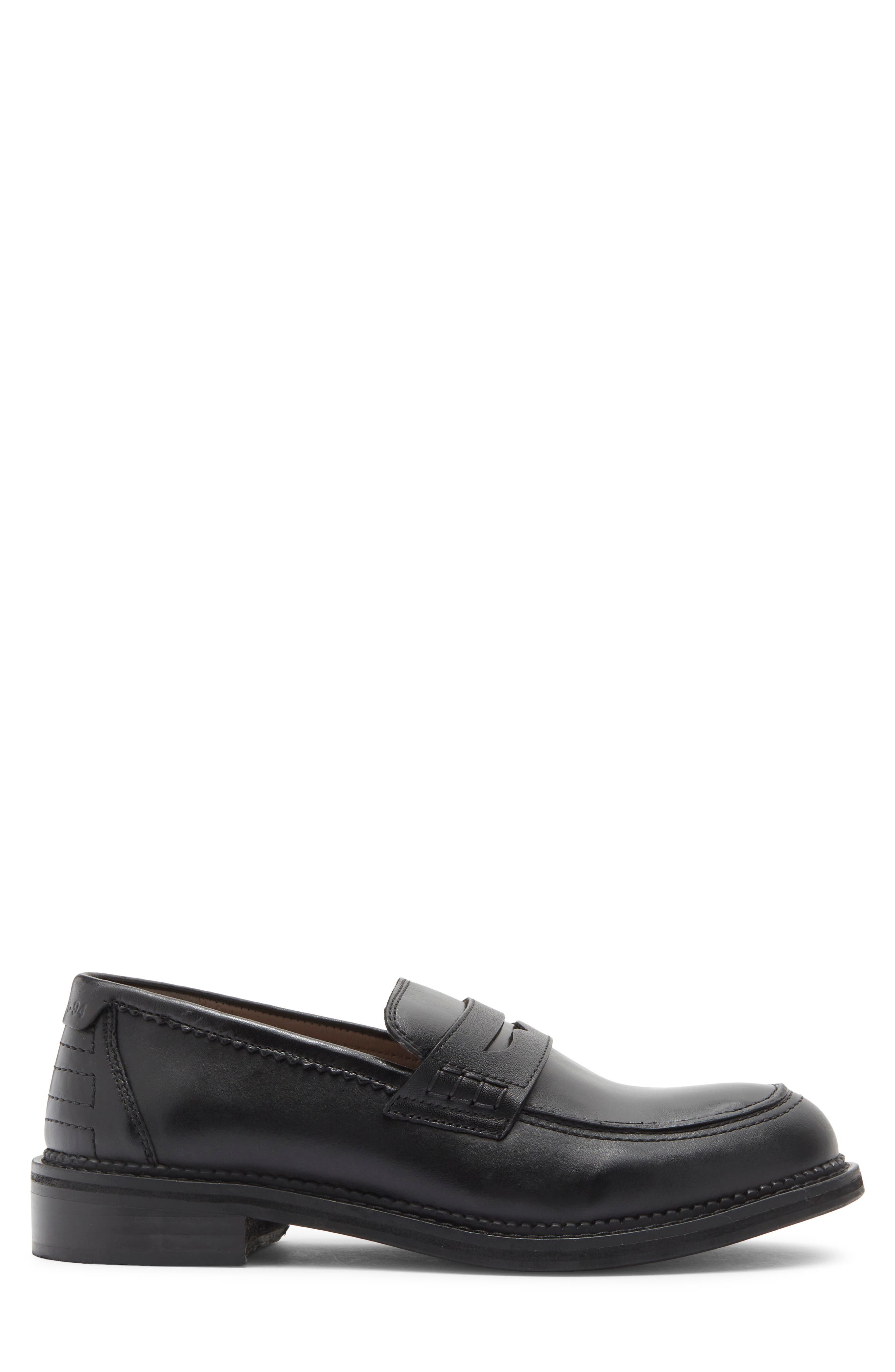 Paolo Leather Penny Loafer, Alternate, color, BLACK