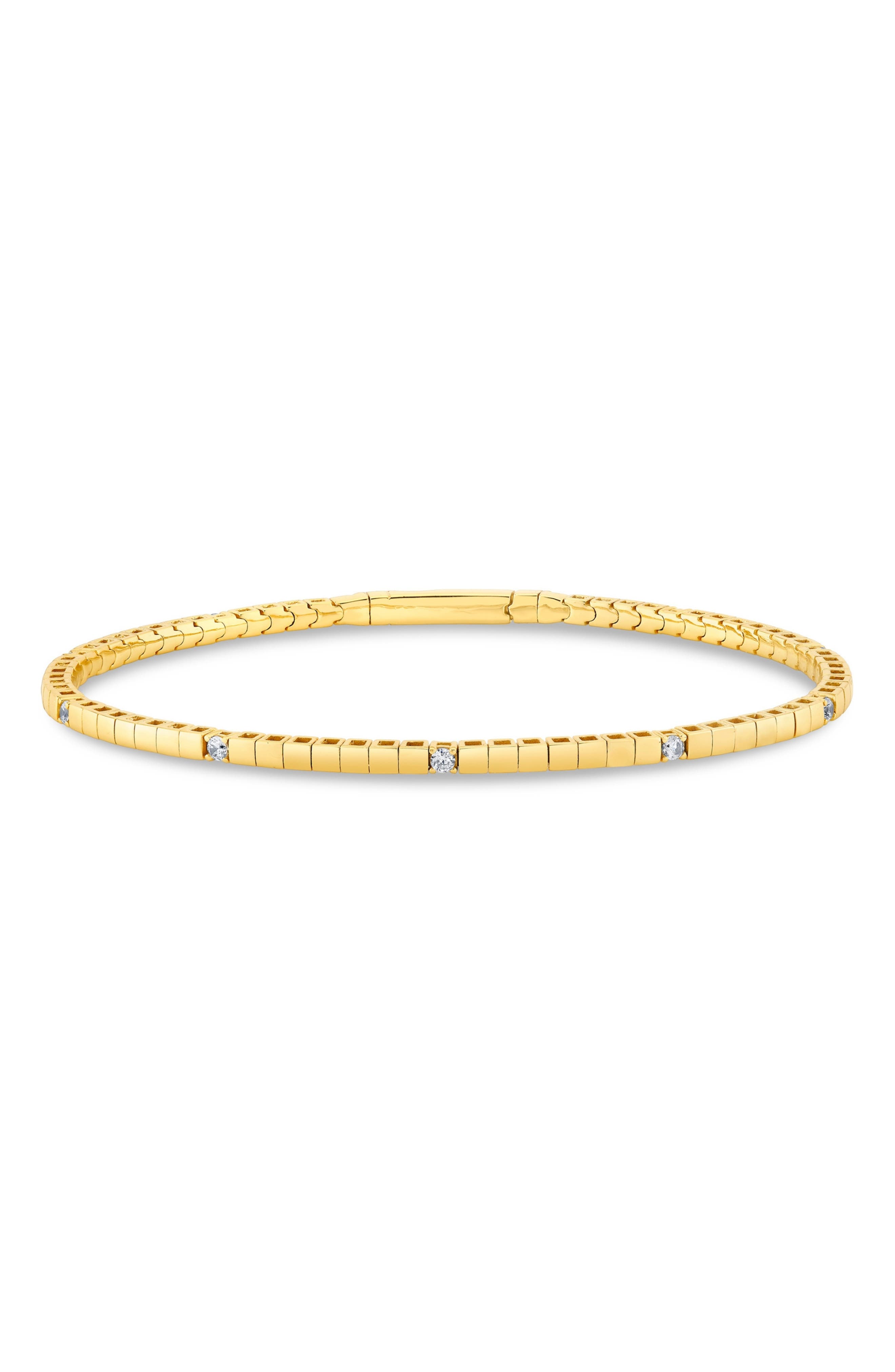 18KT YELLOW GOLD / CLEAR STONE