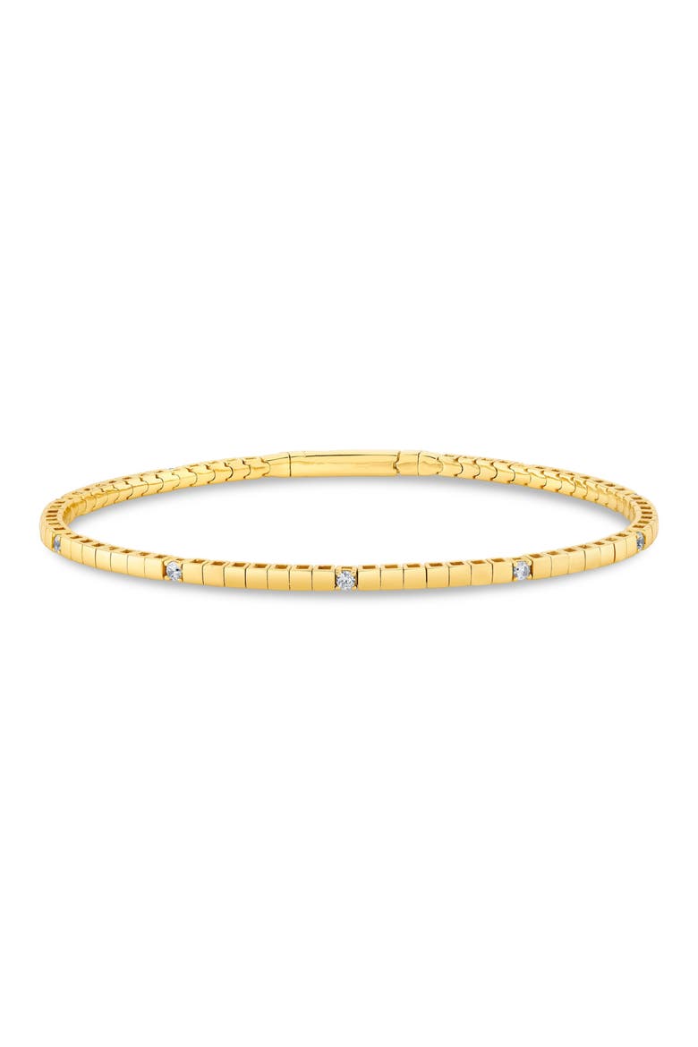 Pure Flex Cubic Zirconia Station Bracelet, Main, color, 18KT YELLOW GOLD / CLEAR STONE