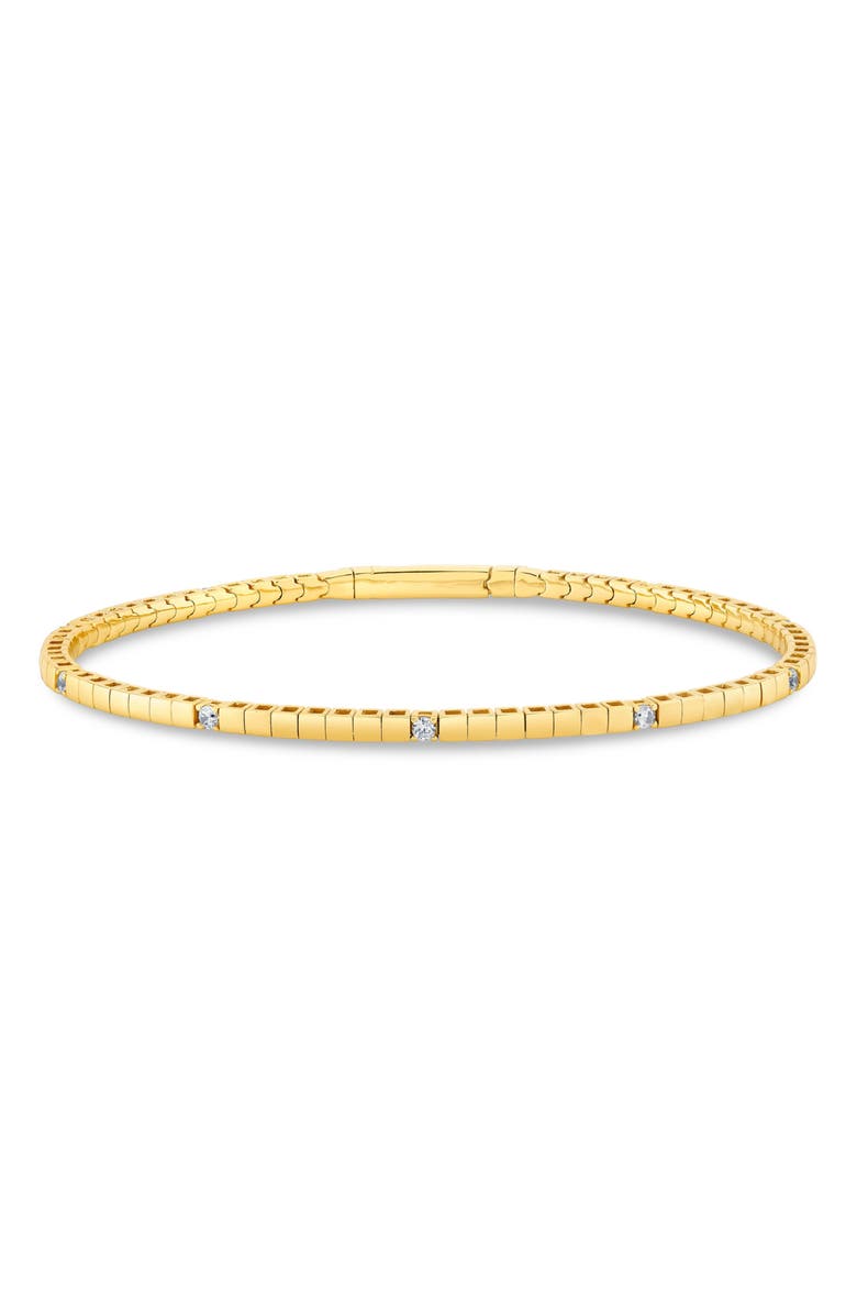 Crislu Pure Flex Cubic Zirconia Station Bracelet, Main, color, 18Kt Yellow Gold / Clear Stone