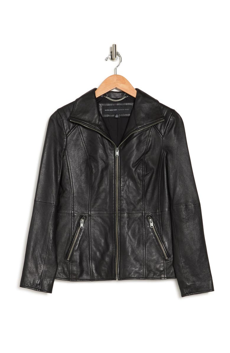 Andrew Marc Fabian Leather Jacket, Alternate, color, 