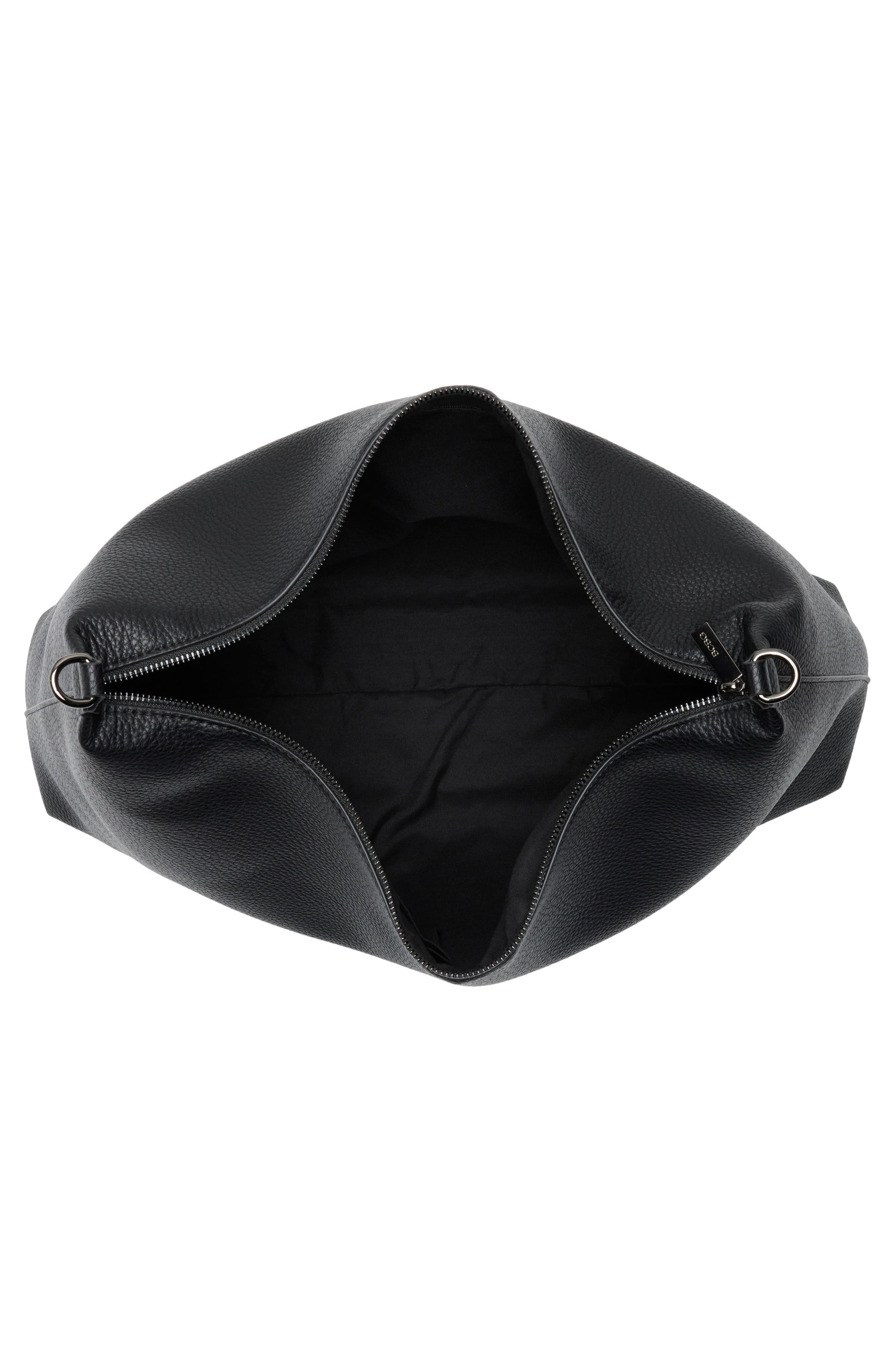 Faux Leather Hobo Bag, Alternate, color, BLACK