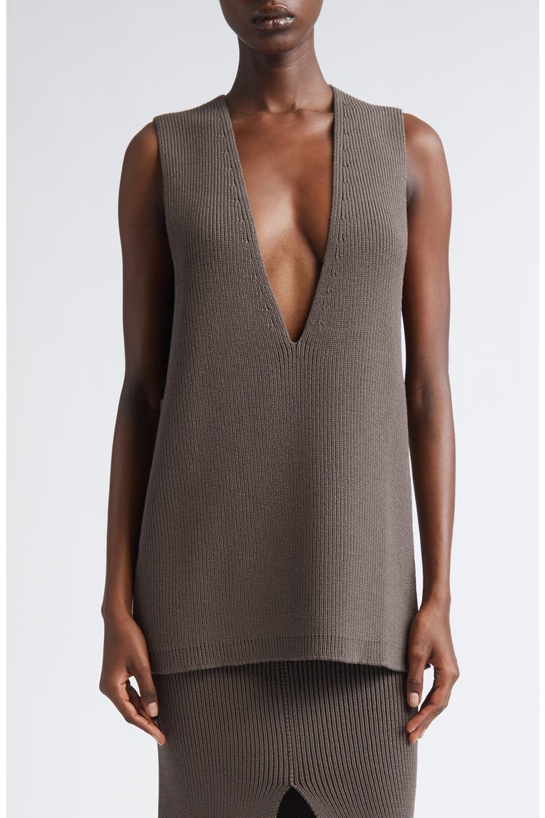 Virgin Wool V-Neck Sweater Vest, Main, color, DARKDUST