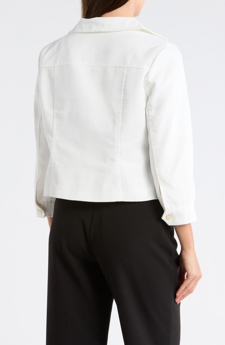 KAY UNGER SPORTSWEAR Zip Front Moto Jacket, Alternate, color, White