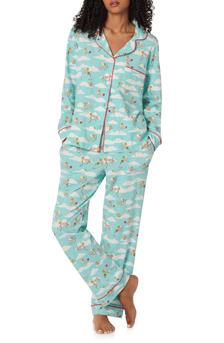 BedHead Pajamas Print Stretch Organic Cotton Pajamas, Alternate, color, Cheeky Cupid