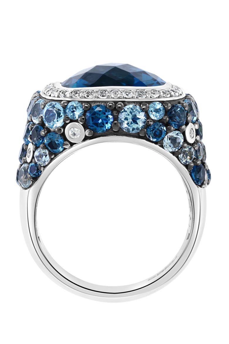 925 Sterling Silver Ocean Depths Multi-Gemstone Ring, Alternate, color, Blue