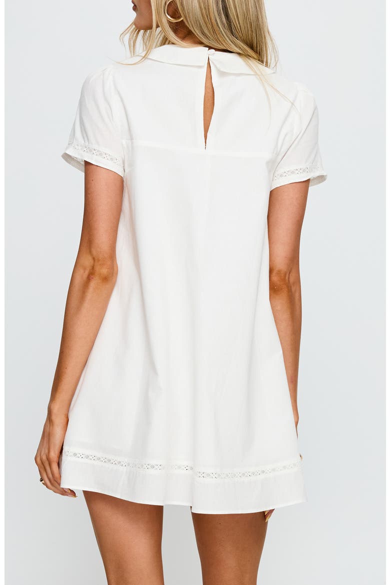 Bethanne Lace Detail Cotton Babydoll Minidress, Alternate, color, WHITE