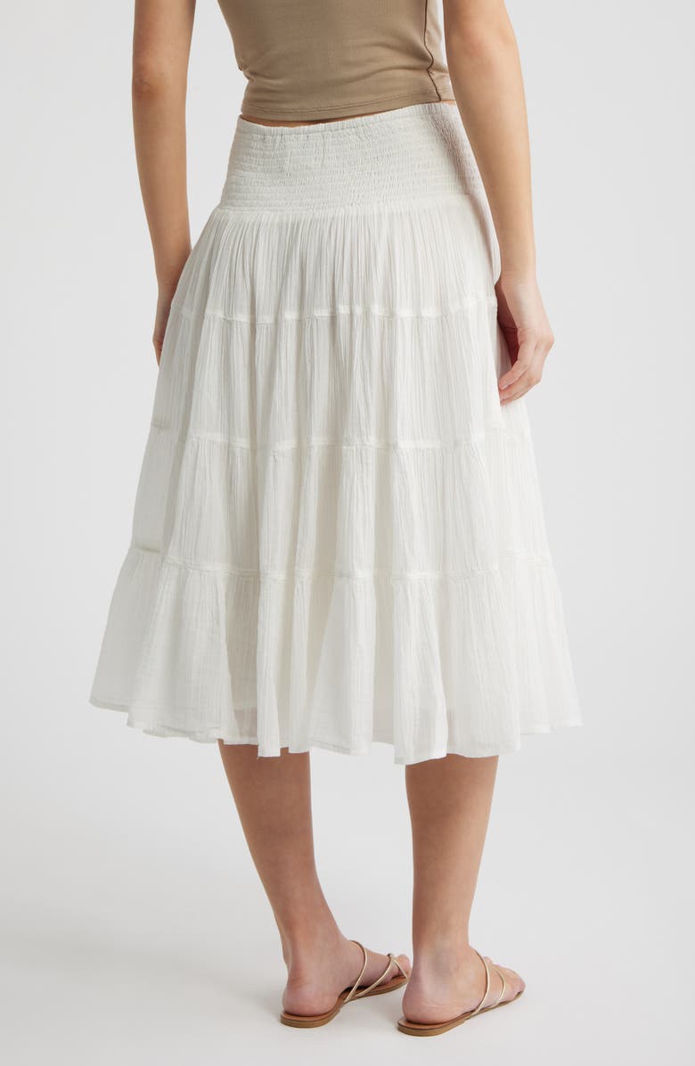 BDG Urban Outfitters Bea Cotton Tiered Skirt, Alternate, color, White