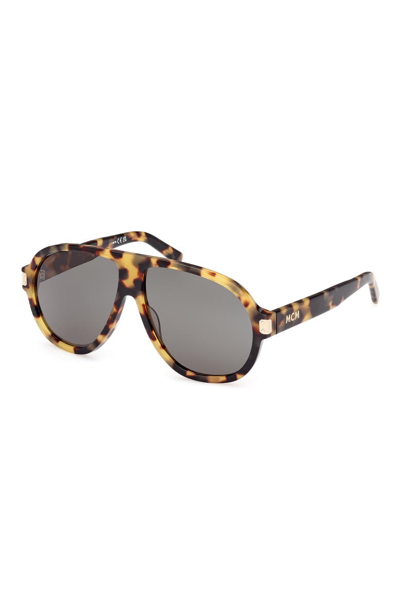 59mm Pilot Sunglasses, Alternate, color, BLONDE HAVANA / GREEN