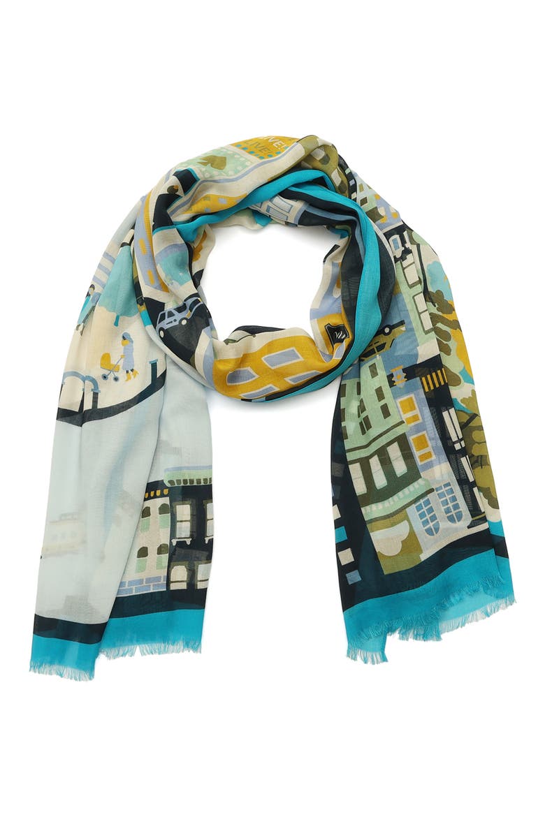 nyc map oblong scarf, Alternate, color, BLUE MULTI