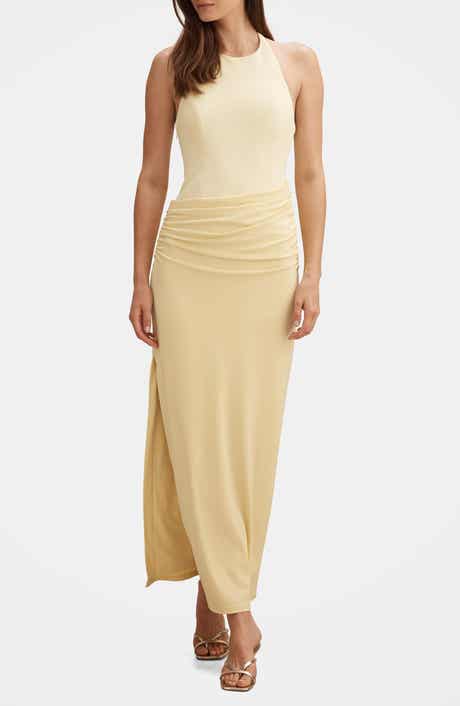 Lula Ruched Halter Gown
