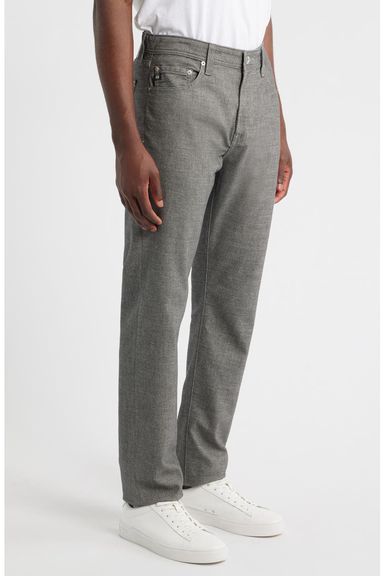Everett Slim Straight Leg Brushed Cotton Twill Pants, Alternate, color, HEATHER CHARCOAL