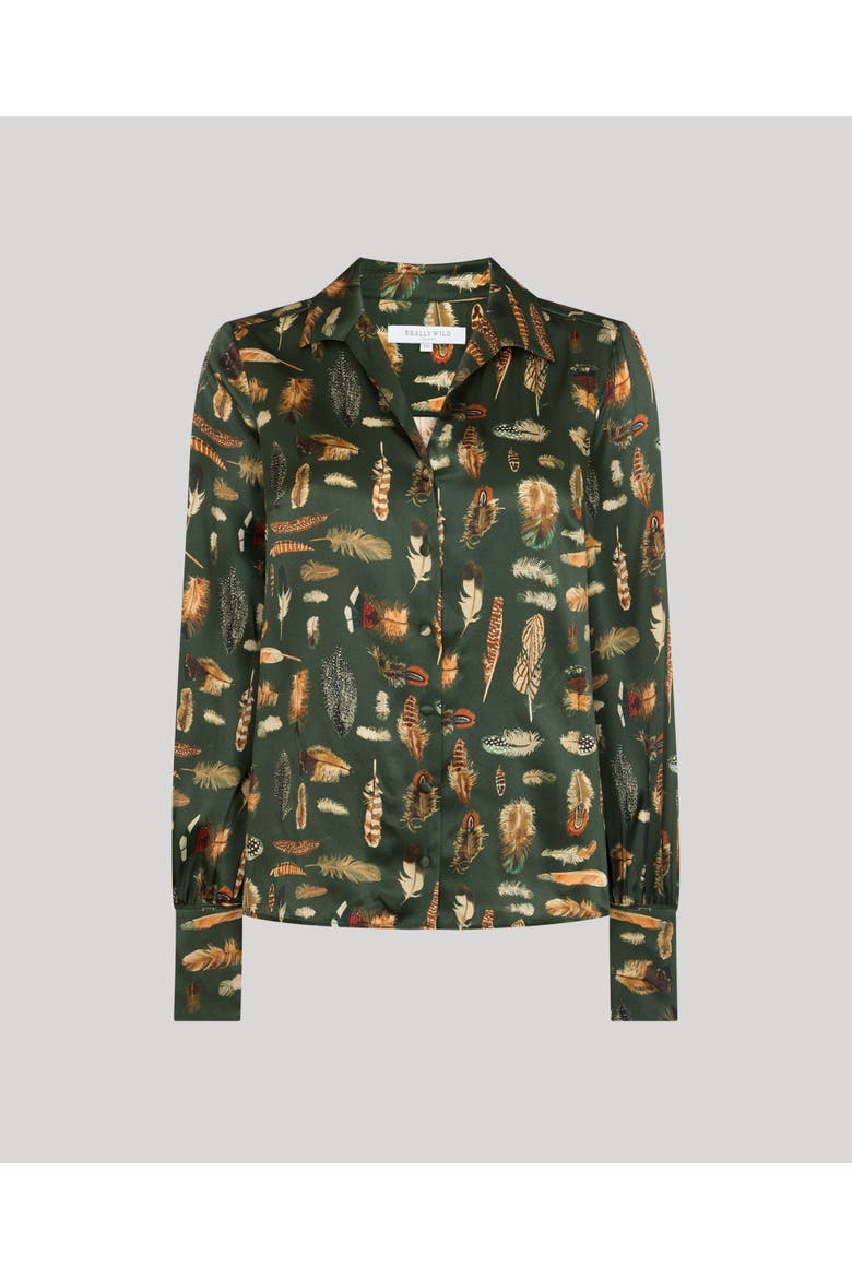 Plumage Open Neck Shirt, Main, color, Green
