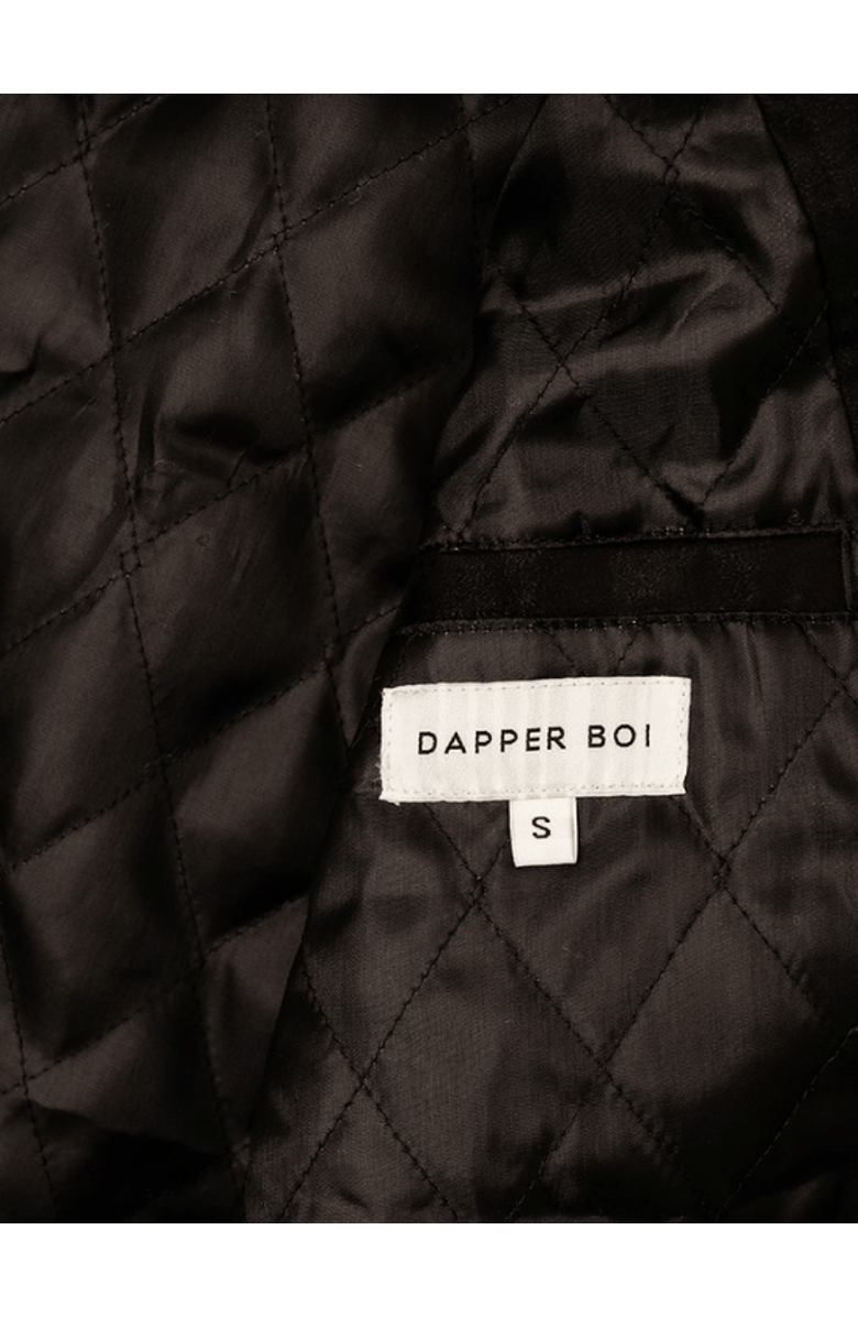 Dapper Boi Black Microfiber Suede Bomber Jacket, Alternate, color, 