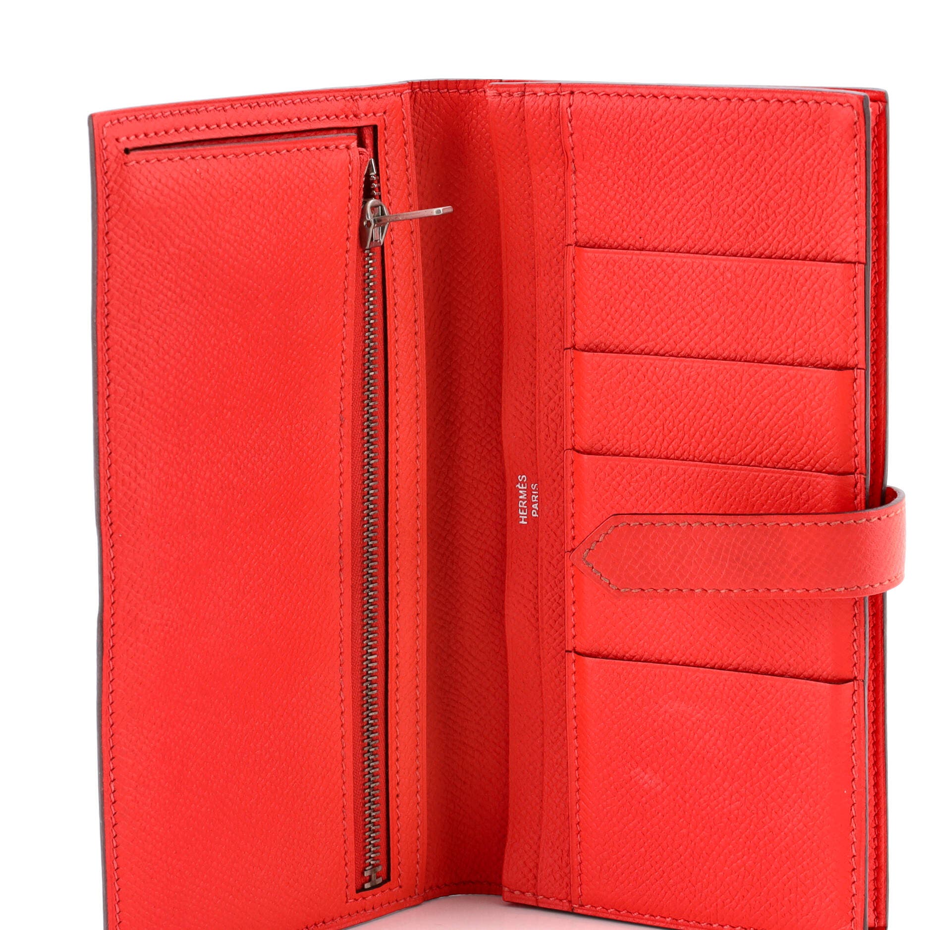 Pre-Owned Hermes Bearn Wallet Epsom Long, Alternate, color, Rouge Pivoine