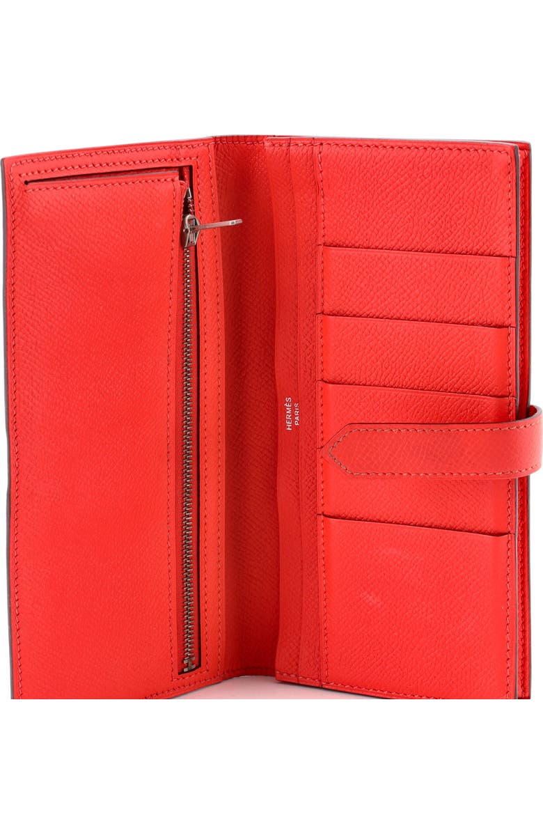 Pre-Owned Hermes Bearn Wallet Epsom Long, Alternate, color, Rouge Pivoine