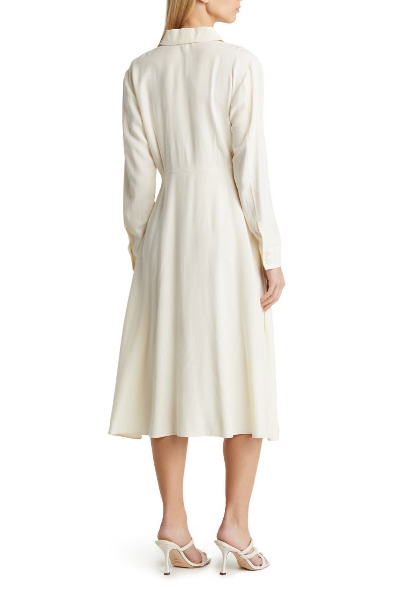 Front Zip Long Sleeve Midi Dress, Alternate, color, IVORY ANTIQUE