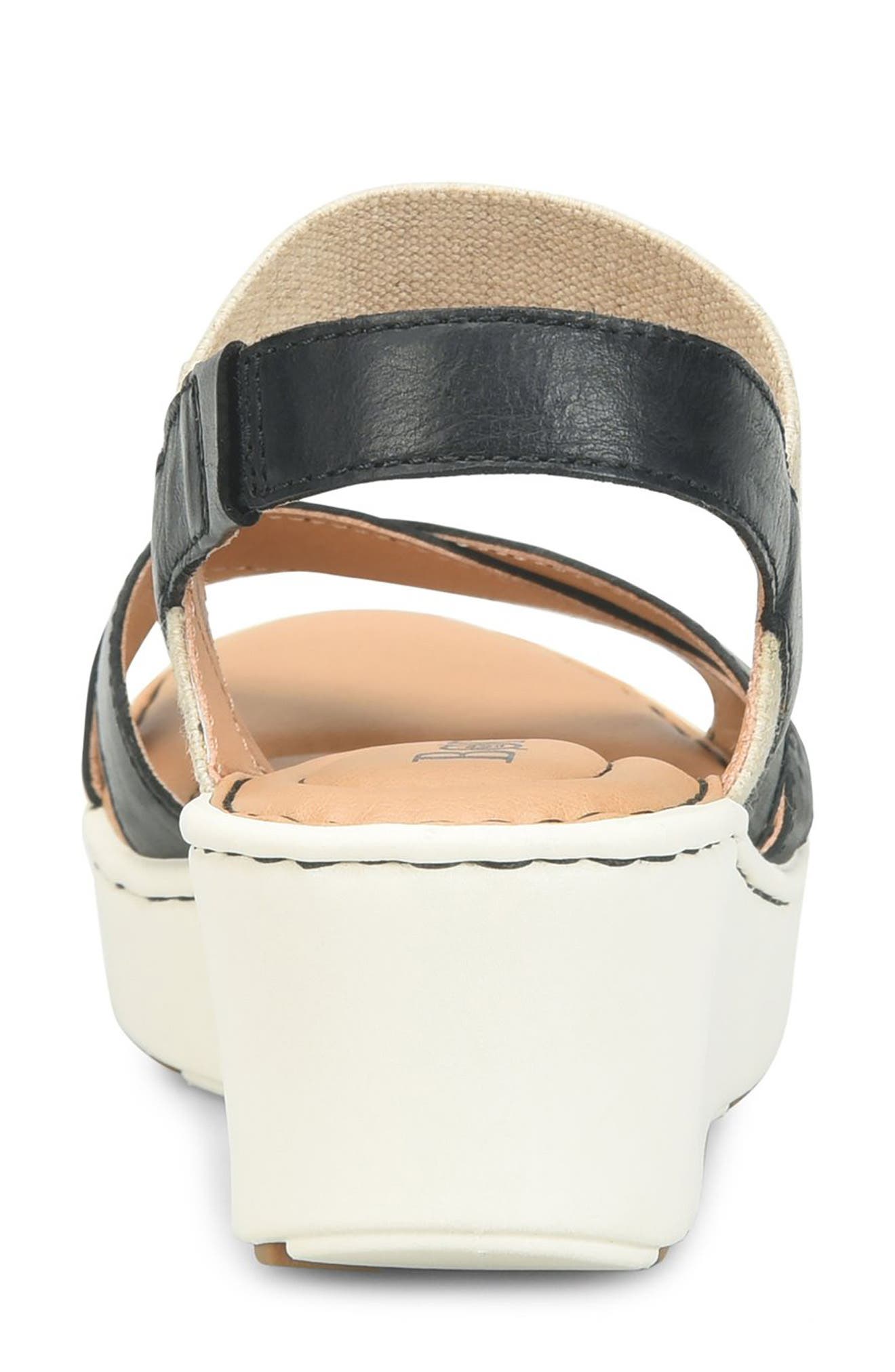 Børn Gila Platform Wedge Slingback Sandal, Alternate, color, Black Leather