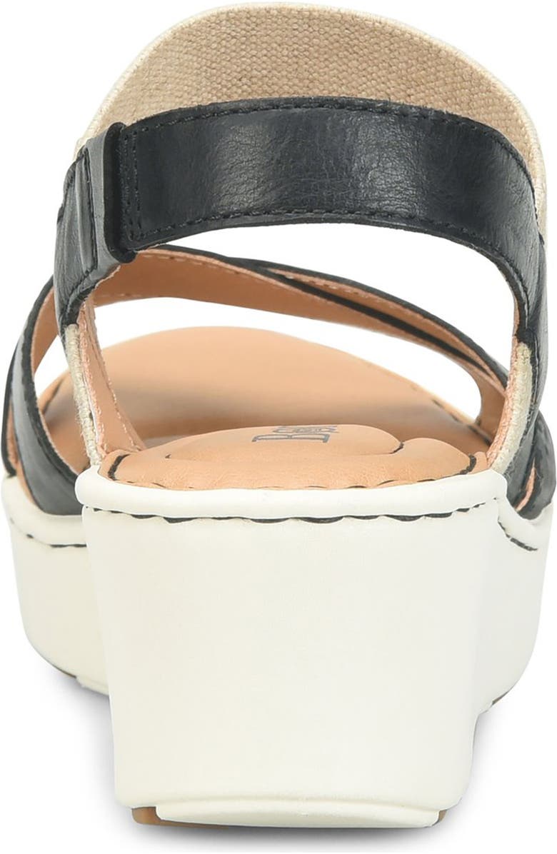 Børn Gila Platform Wedge Slingback Sandal, Alternate, color, Black Leather