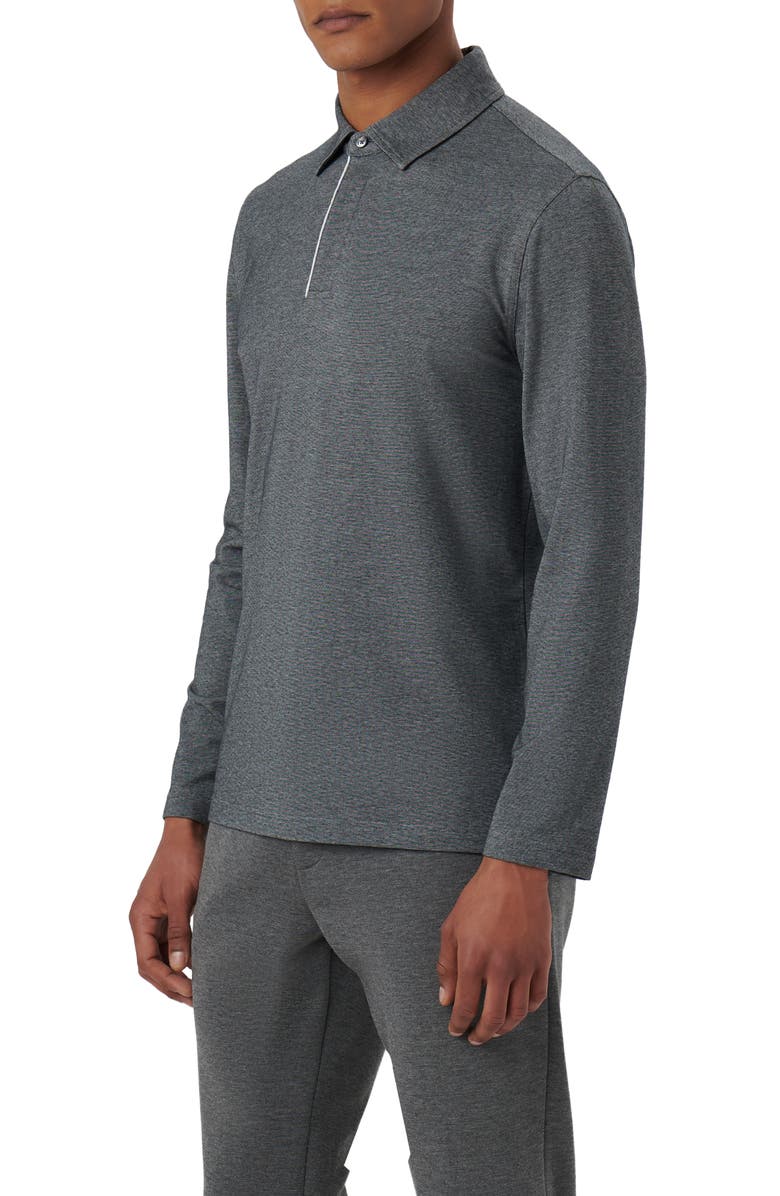 Bugatchi Long Sleeve Stretch Cotton Knit Polo, Alternate, color, 