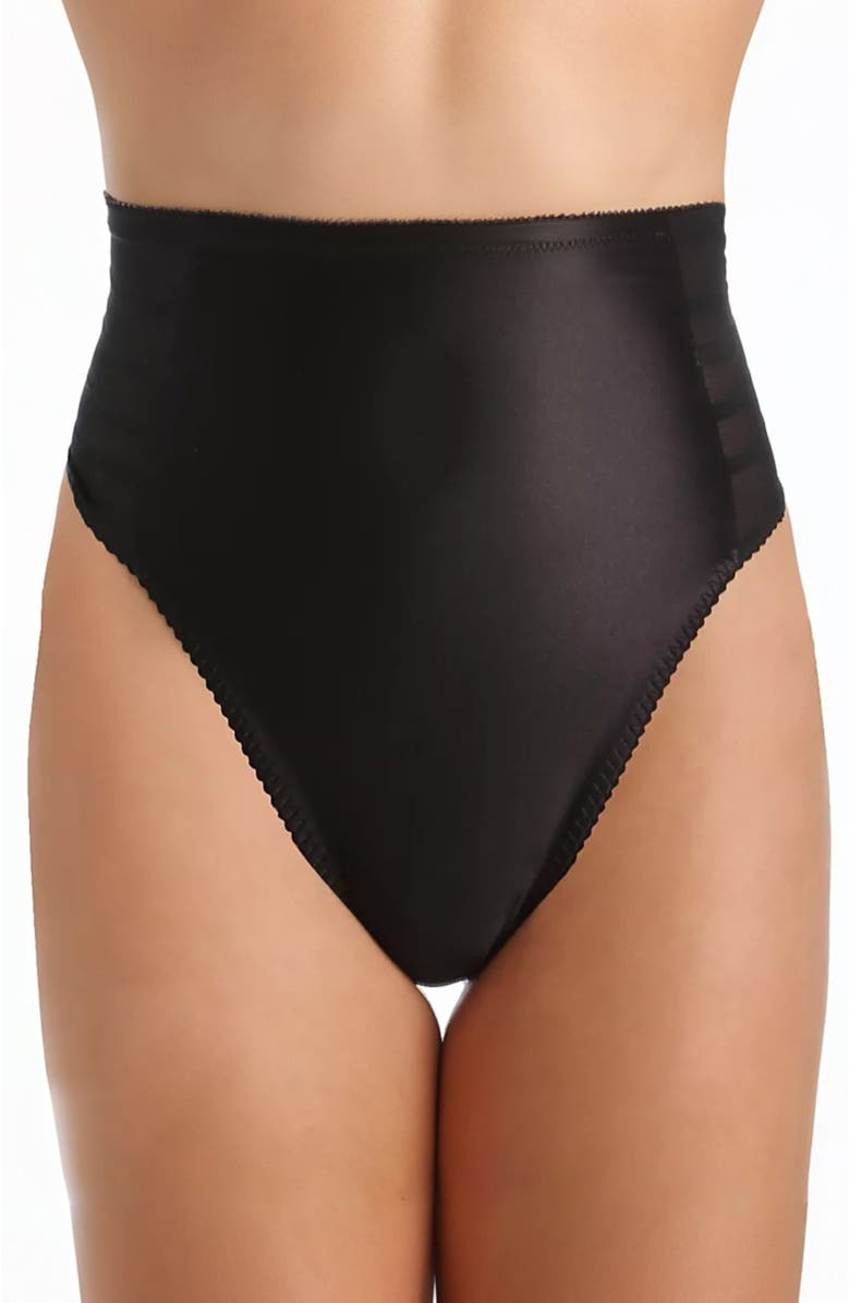 Rago Firm Shaping High Waist Thong, Alternate, color, Black