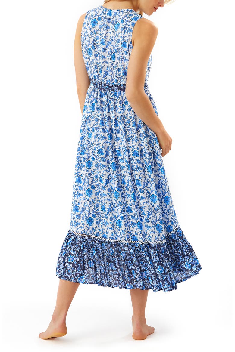 Woodblock Cover-Up Dress, Alternate, color, MARE NAVY