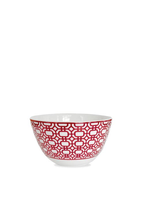 Caskata Newport Crimson Garden Gate Cereal Bowl In Red