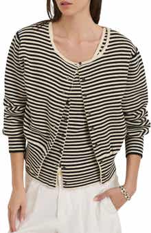 Alex Mill Stripe Puff Sleeve Cardigan