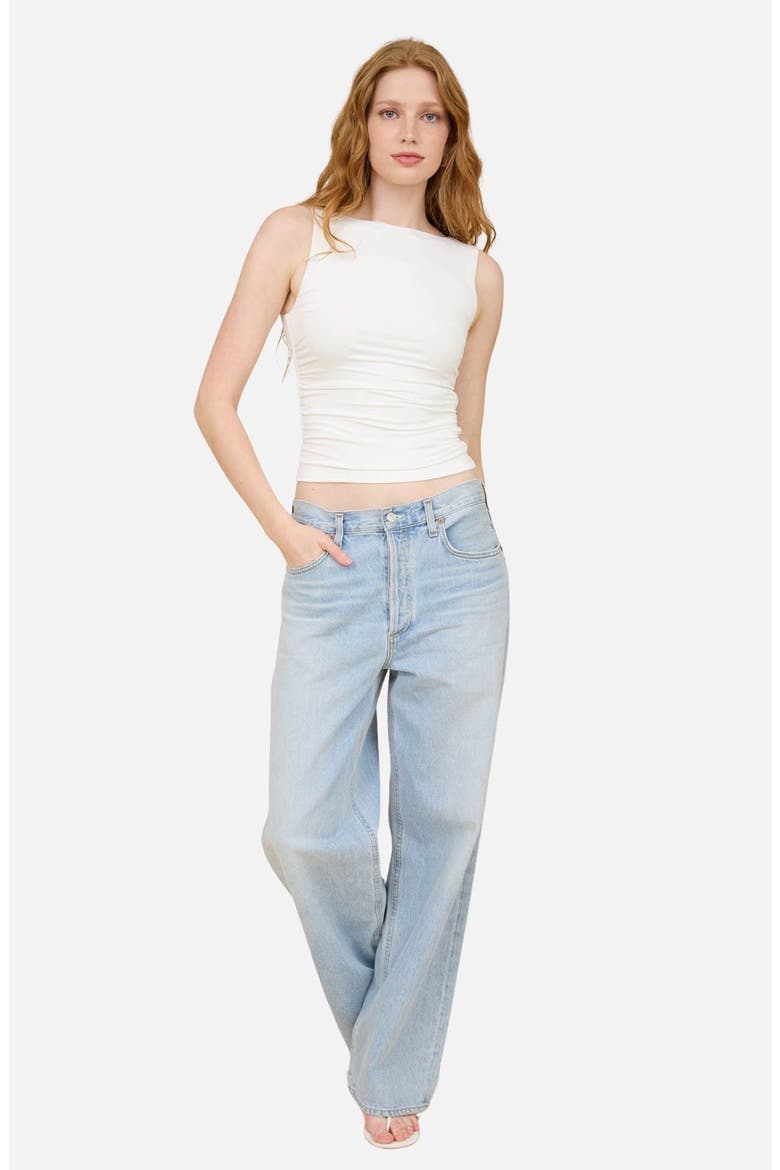 Side Ruched Tank, Alternate, color, WHITE