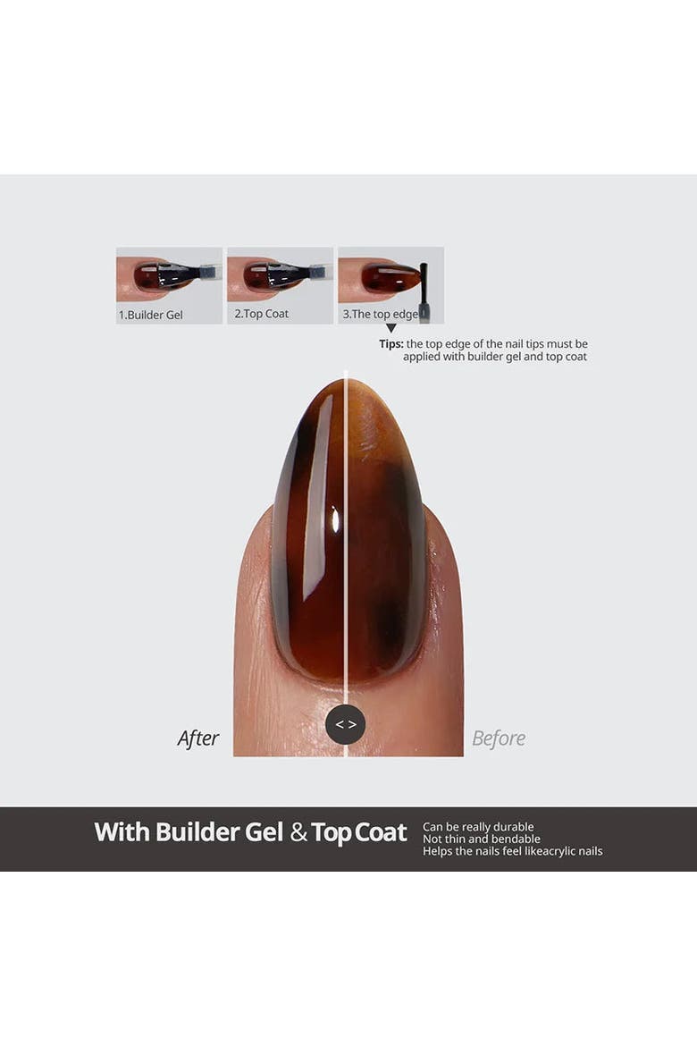 Soft Gel Nail Tips SOFTCOATTIPS Tortoiseshell Collection, Alternate, color, Extra Short Square