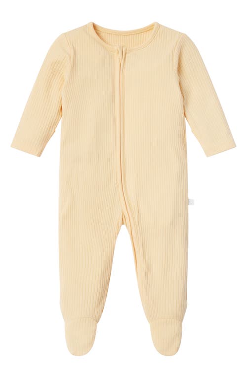MORI Clever Zip Footie in Ribbed Yellow 