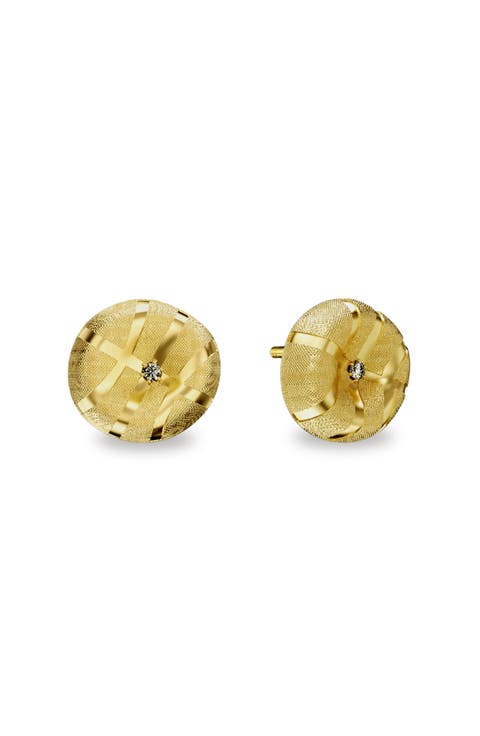 The Basketball Crooked Ball Diamond Earrings