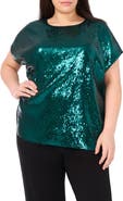 Halogen® Sequin Cap Sleeve Top