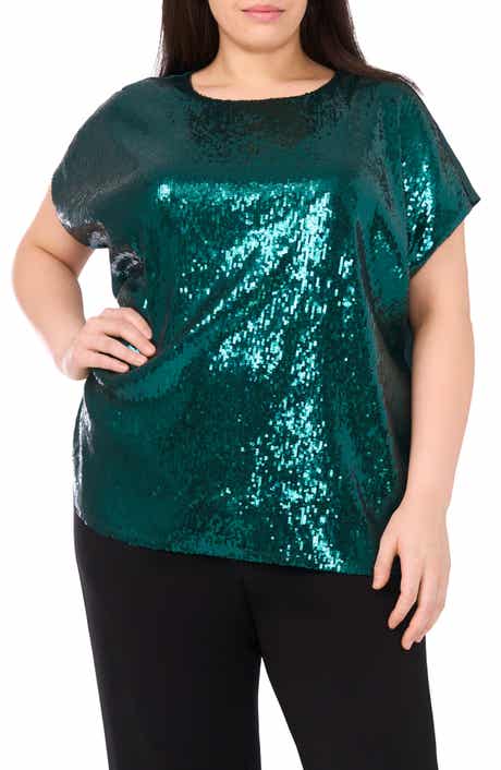 Halogen® Sequin Cap Sleeve Top