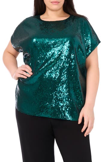 Halogen ® Sequin Cap Sleeve Top