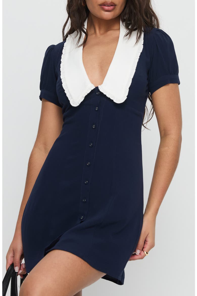 Fabiola Collared Minidress, Main, color, NAVY