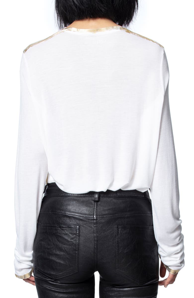 Zadig & Voltaire Willy Gold Foil Tee, Alternate, color, 