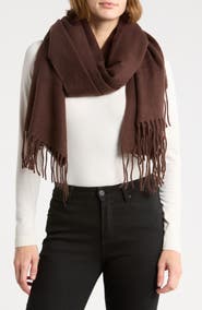 NORDSTROM RACK Brushed Herringbone Wrap Scarf