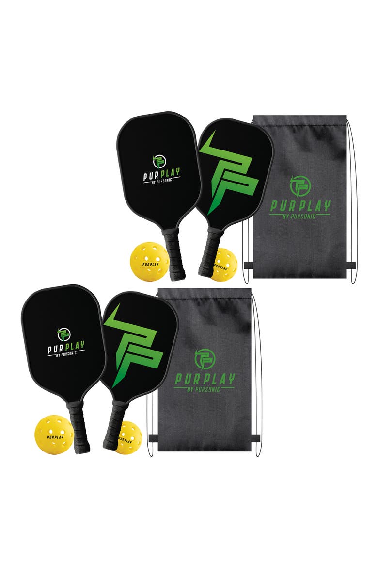 Pickleball Set: 4 Paddles, 4 Balls & 2 Bags, Main, color, Multicolor