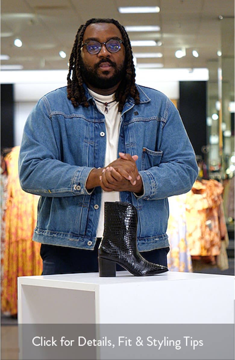 Ver Croc Embossed Pointed Toe Western Boot, sales video thumbnail