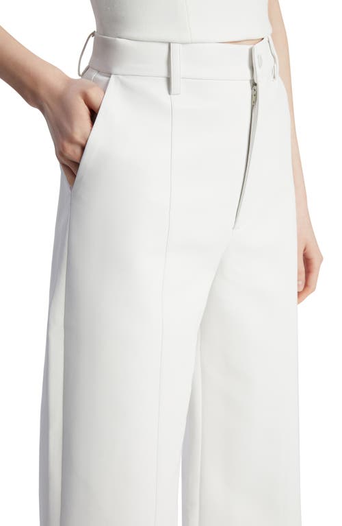 Bardot Marlowe Faux Leather Wide Leg Pants In Orchid White