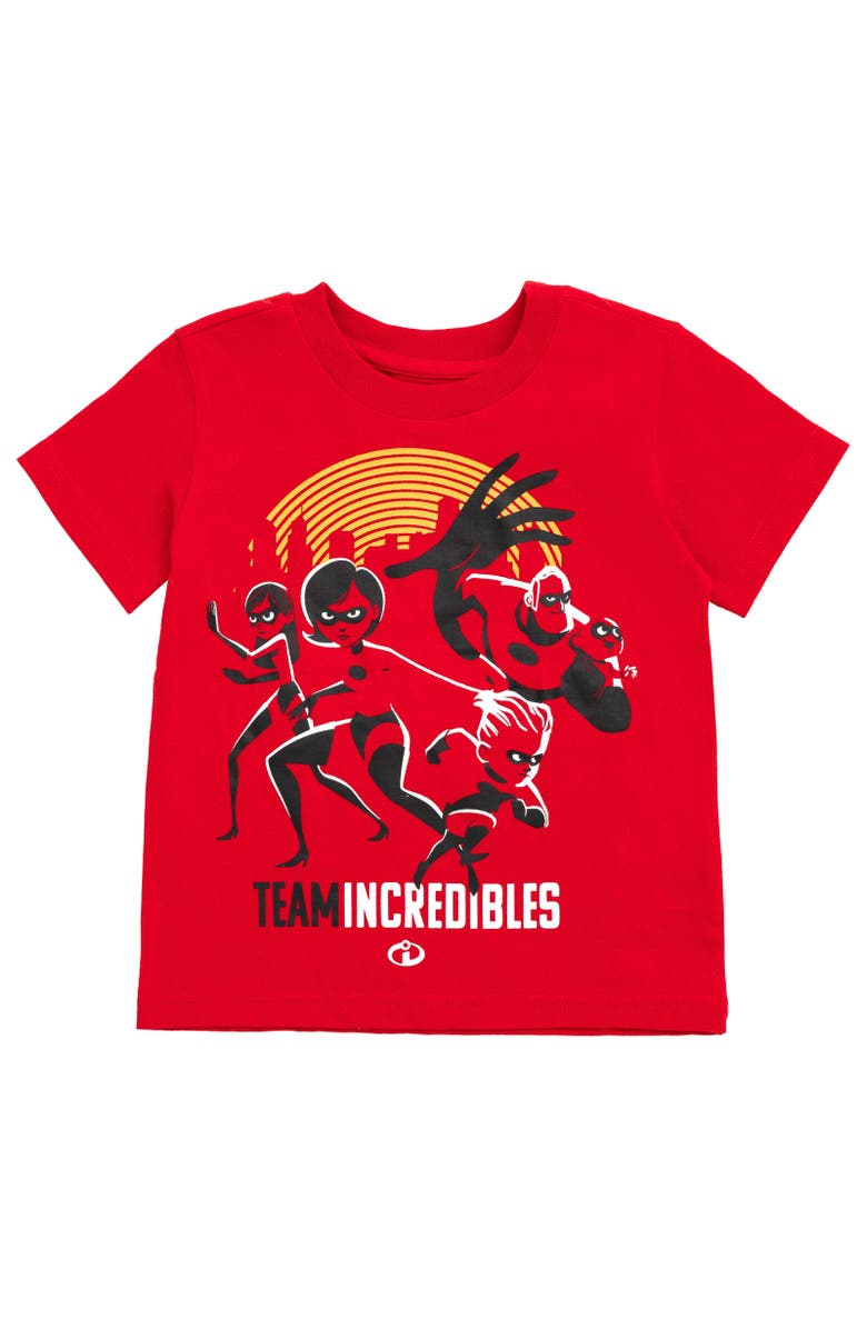 Disney T-Shirt & Mesh Shorts Set, Alternate, color, Incredibles Red Grey