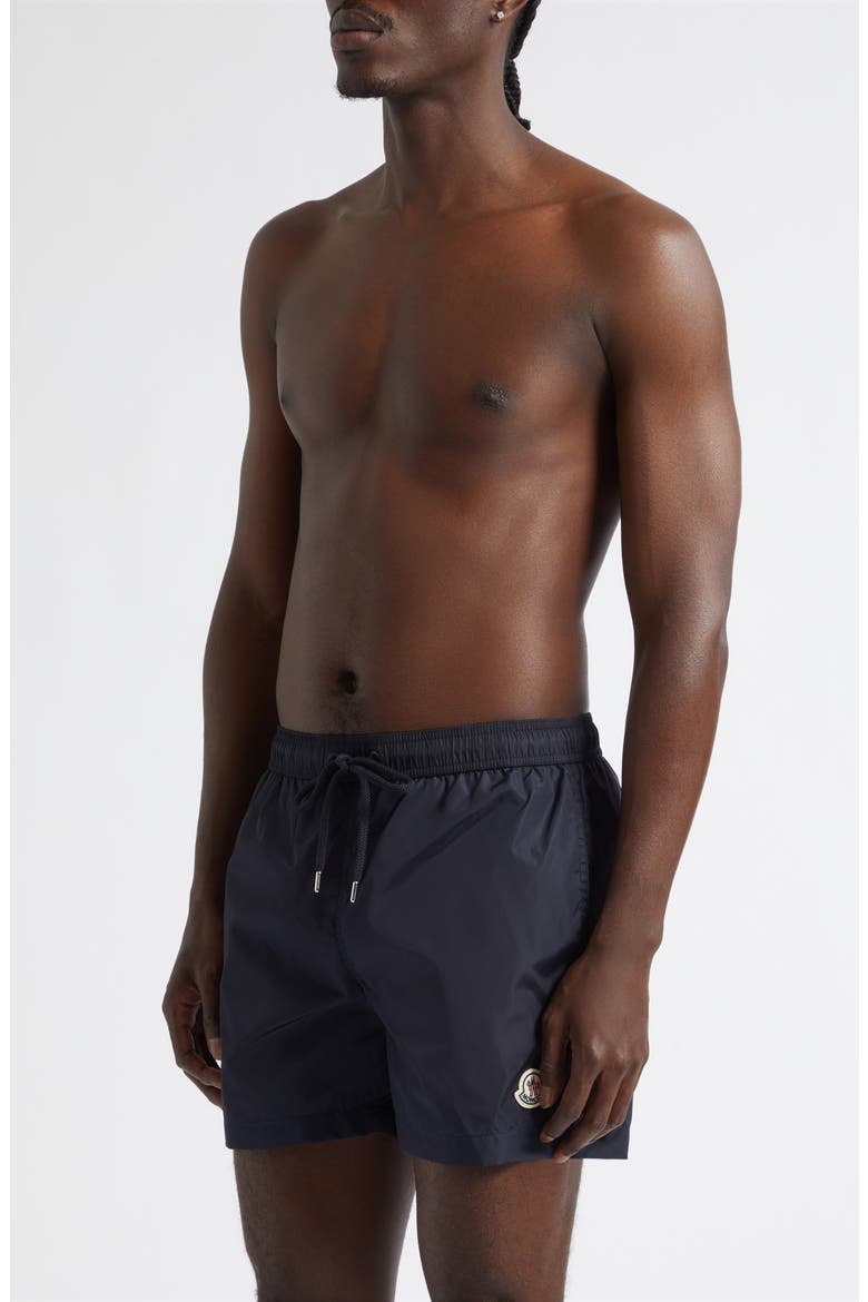 Logo Patch Swim Trunks, Alternate, color, NAVAL BLUE