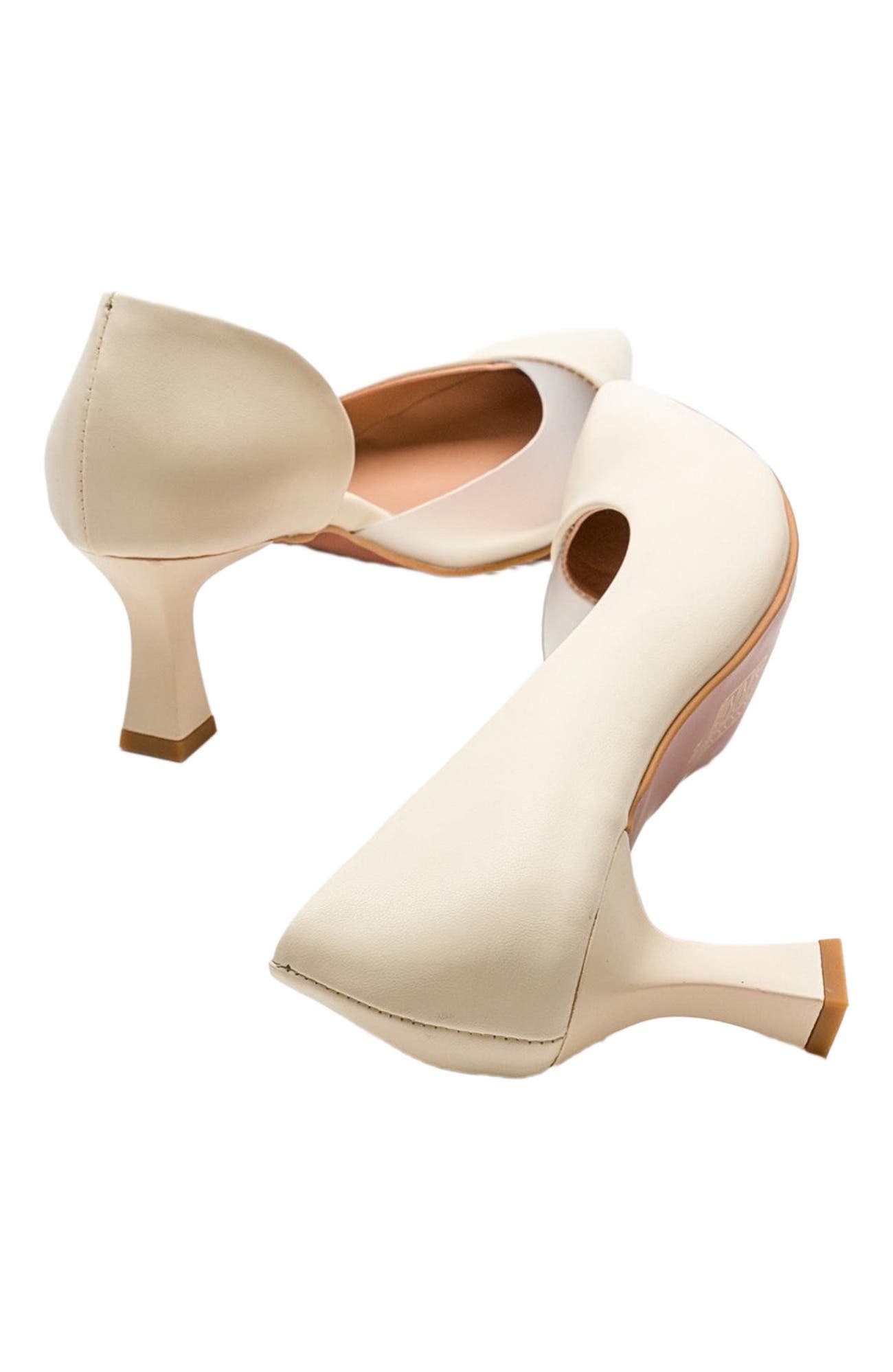 Vera Pointed Toe Pump, Alternate, color, Cream Faux Leather