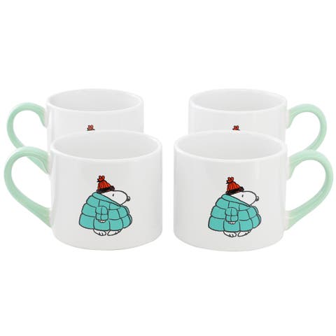 4 Piece 19 Ounce Stackable Stoneware Mug Set