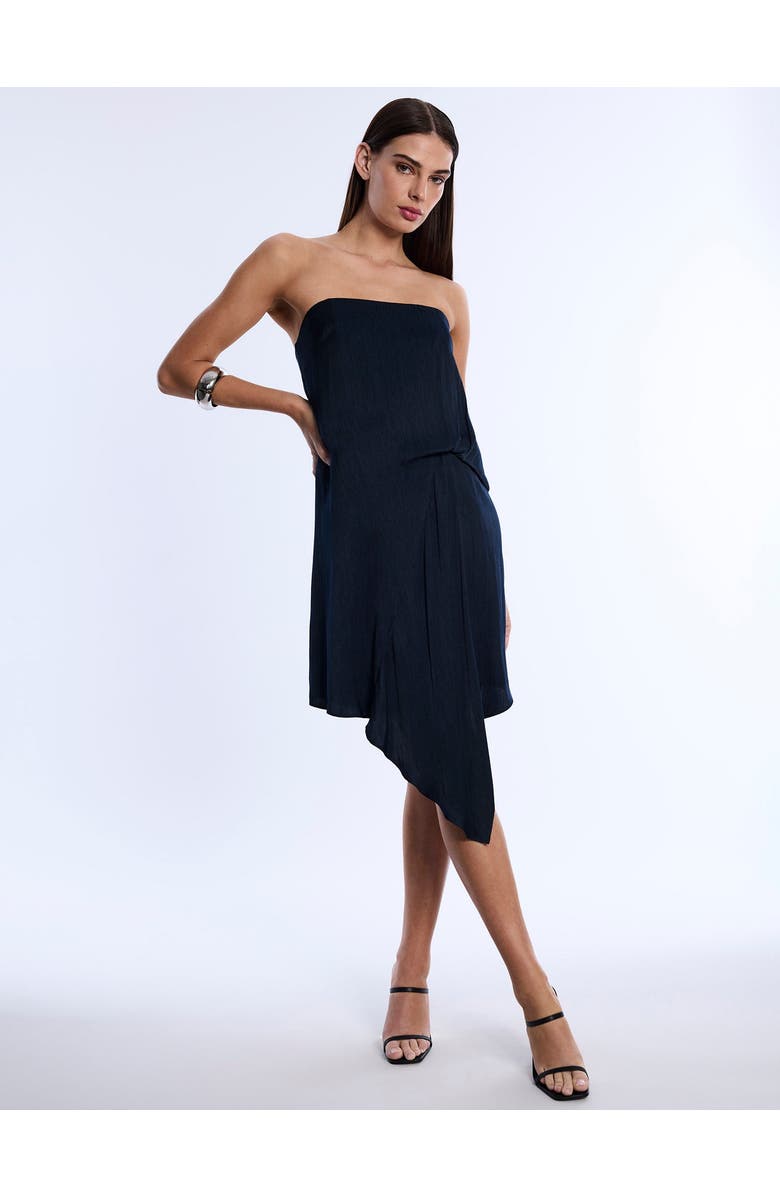 BCBGMAXAZRIA Strapless Drape Dress, Alternate, color, Midnight