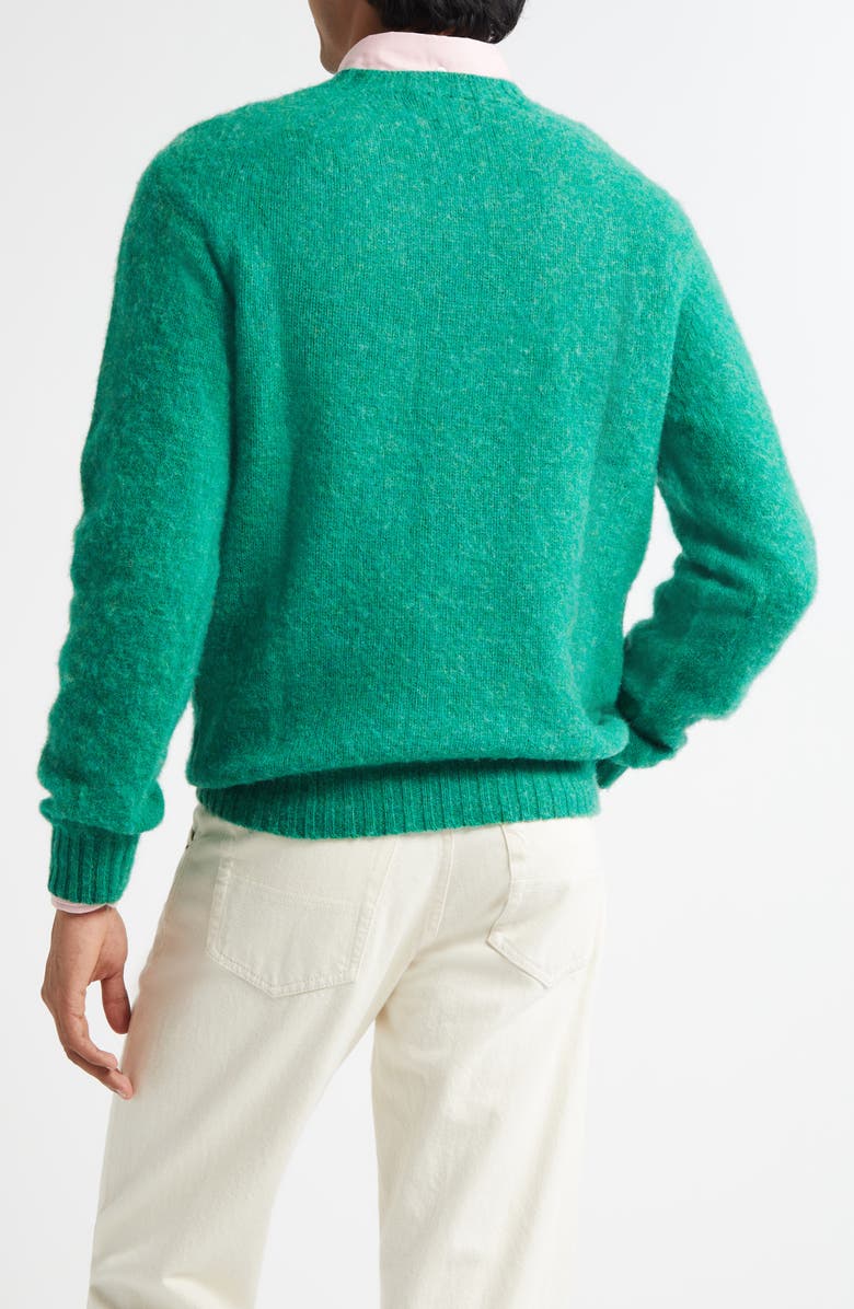 Drake's Brushed Shetland Lambswool Crewneck Sweater, Alternate, color, Green