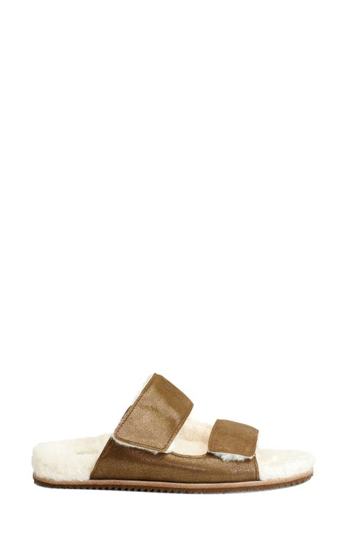 Revitalign Amelia Faux Fur Lined Slide Slipper In Brown