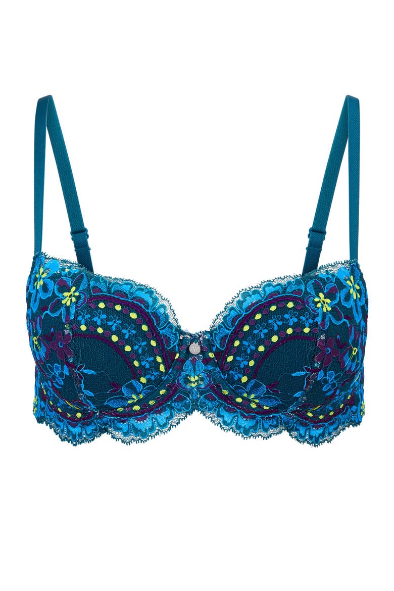 Nicholette Contour Balconette Bra, Alternate, color, Floral blue